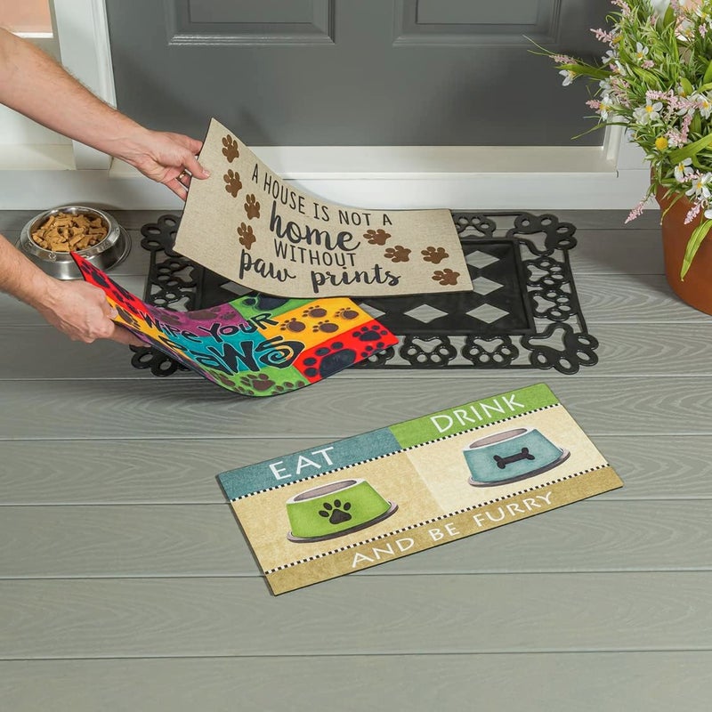 Evergreen Flag Sassafras House is Not a Home Without Paw Prints Interchangeable Entrance Doormat | Indoor and Outdoor | 22-inches x 10-inches | Non-Slip Backing | All-Season | Low Profile | Home Decor - Image 4